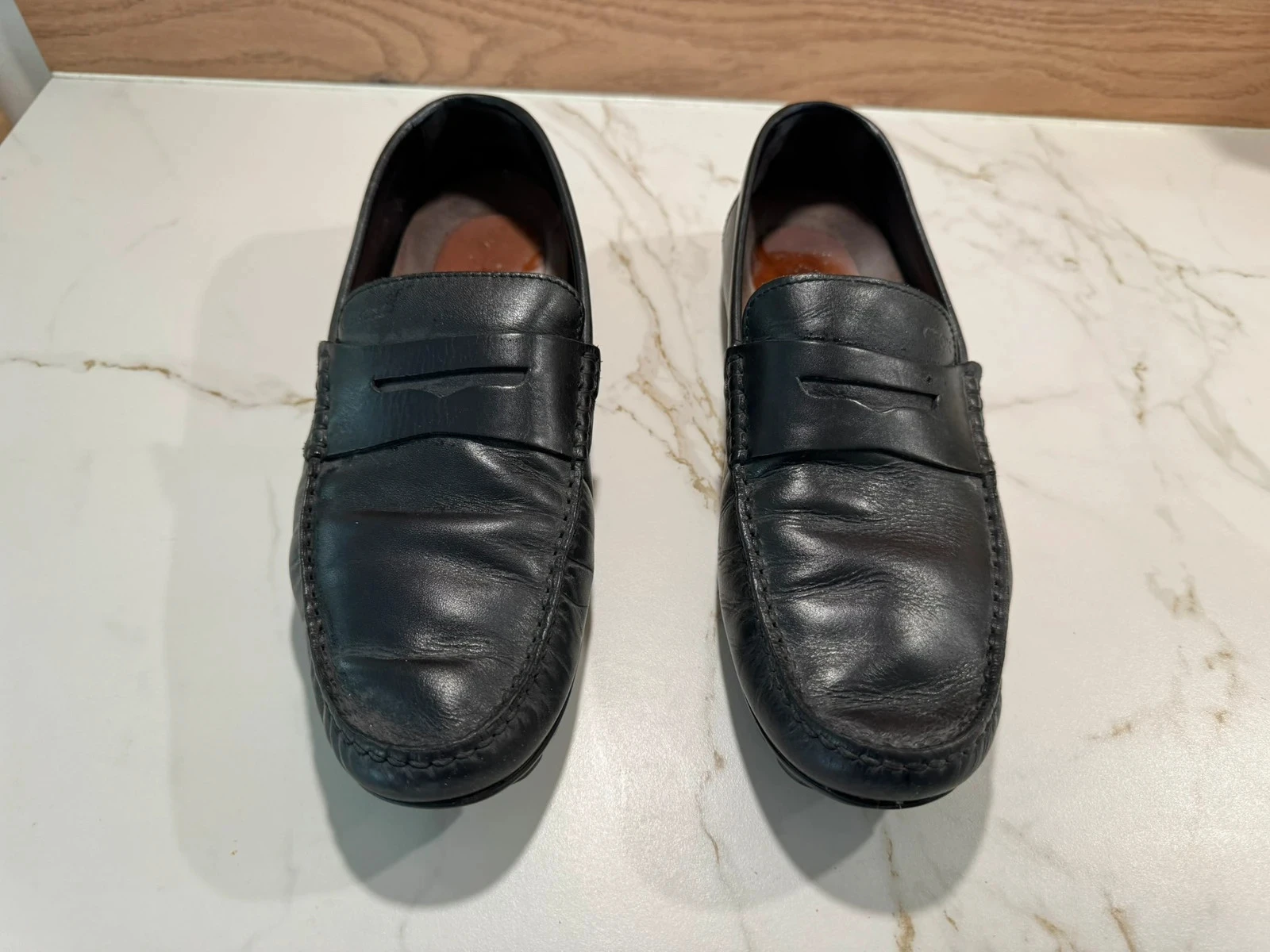 Mocassin chaussures homme taille 42 Geox cuir noir très bon état